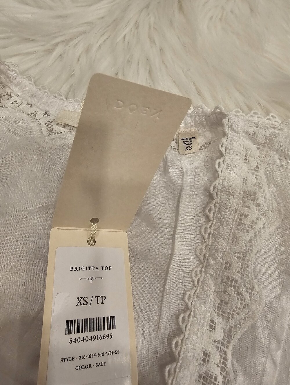 NWT DOEN Brigitta Top Salt XS - Picture 5 of 6